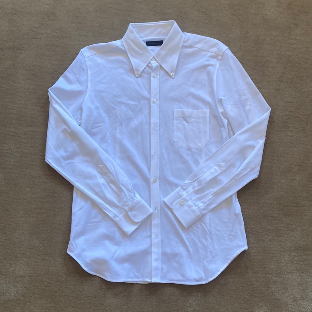 Thom Sweeney White Button Down Collared Cotton Shirt Men’s 41/16